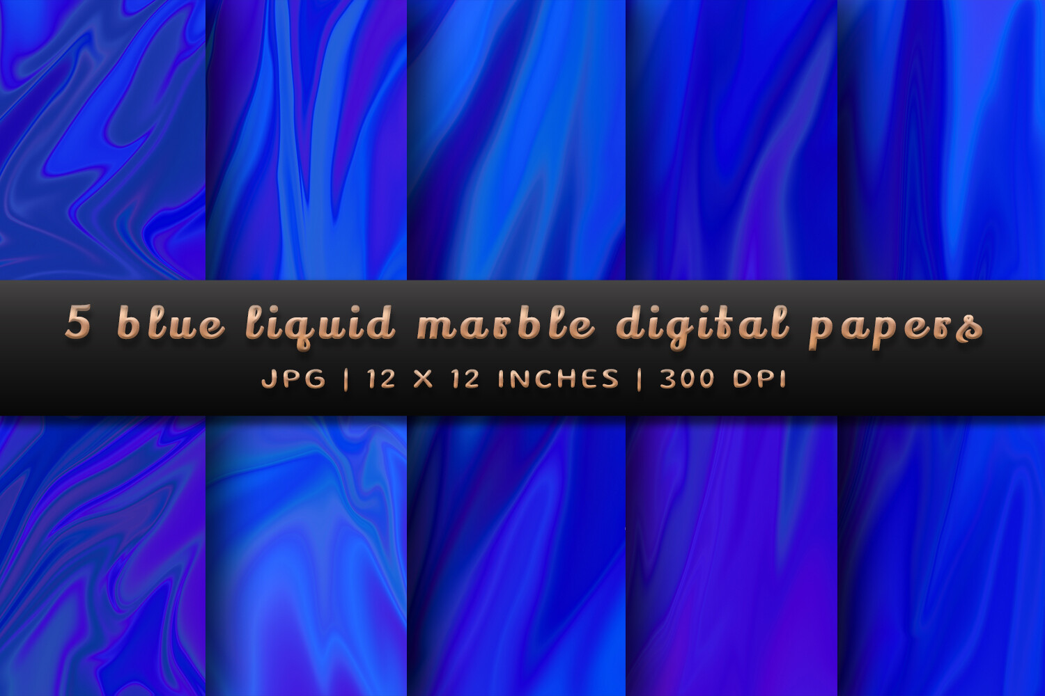 Blue Liquid Marble Digital Papers Graphic by Pugazh Logan · Creative ...