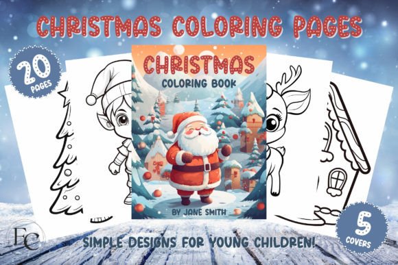 Christmas Coloring Pages for Kids Bundle