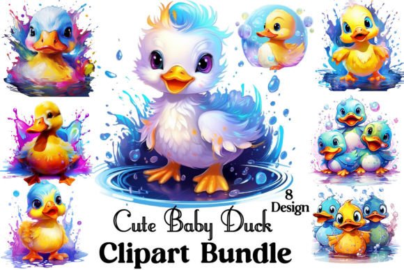Cute Baby Duck Clipart Graphic by Bundle · Creative Fabrica