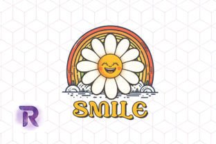 Retro Smile Daisy Sublimation Graphic by Revelin · Creative Fabrica