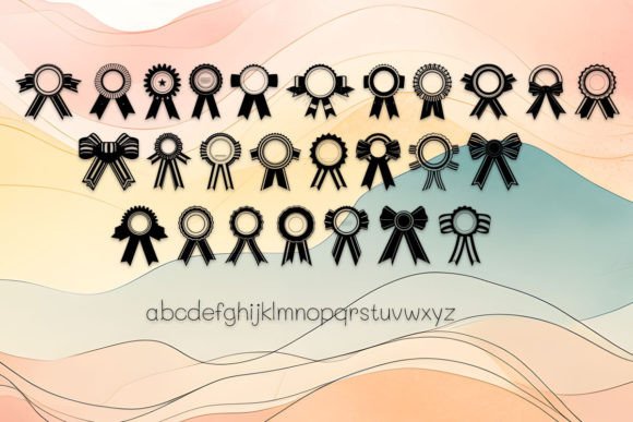 Ribbon Badge Font PNG with transparent background - Preview 2