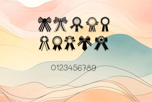 Ribbon Badge Font PNG with transparent background - Preview 3