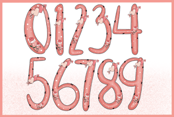 Rose Valentines Font PNG with transparent background - Preview 2