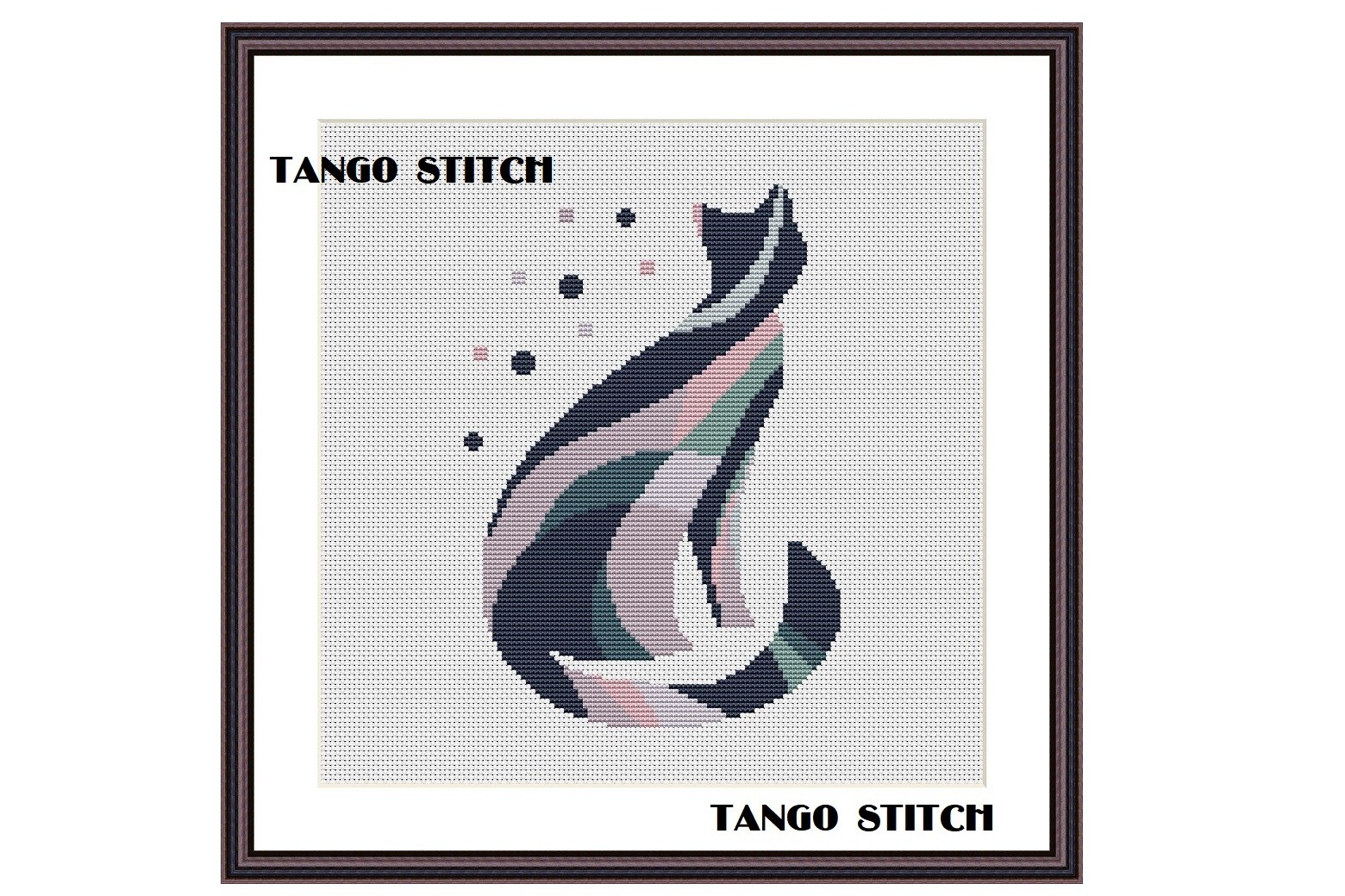 Black Cat Silhouette Abstract Art Design