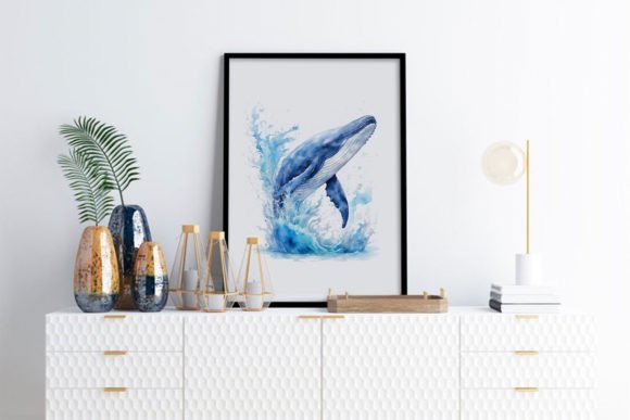 Blue Whale Wall Art Print