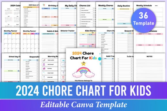 8 Editable Chore Chart For Kids Canva Designs & Graphics