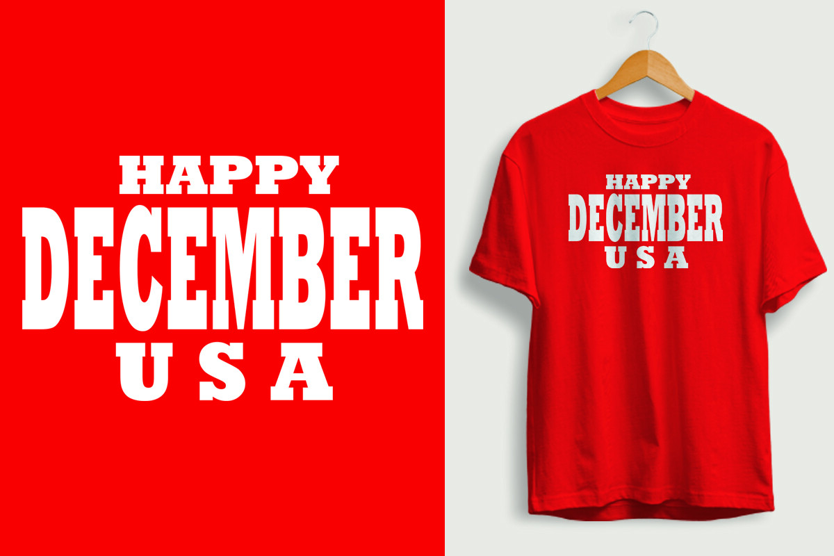 Happy December USA T Shirt Design. Graphic by kmim97978 · Creative Fabrica