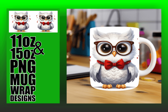 Holiday Owl Sublimation Mug Design Graphics