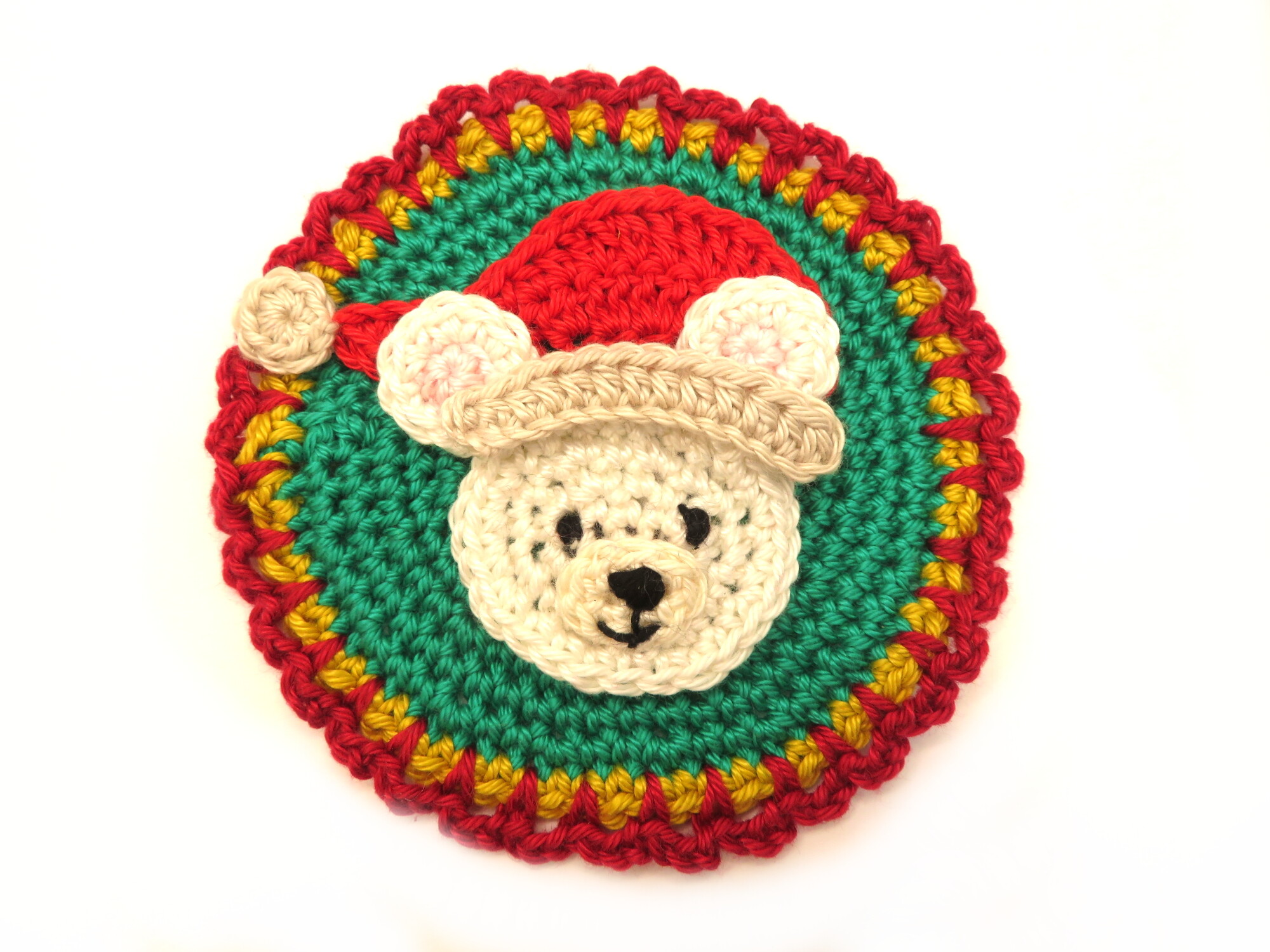Ice Bear Button Ornament Crochet Pattern