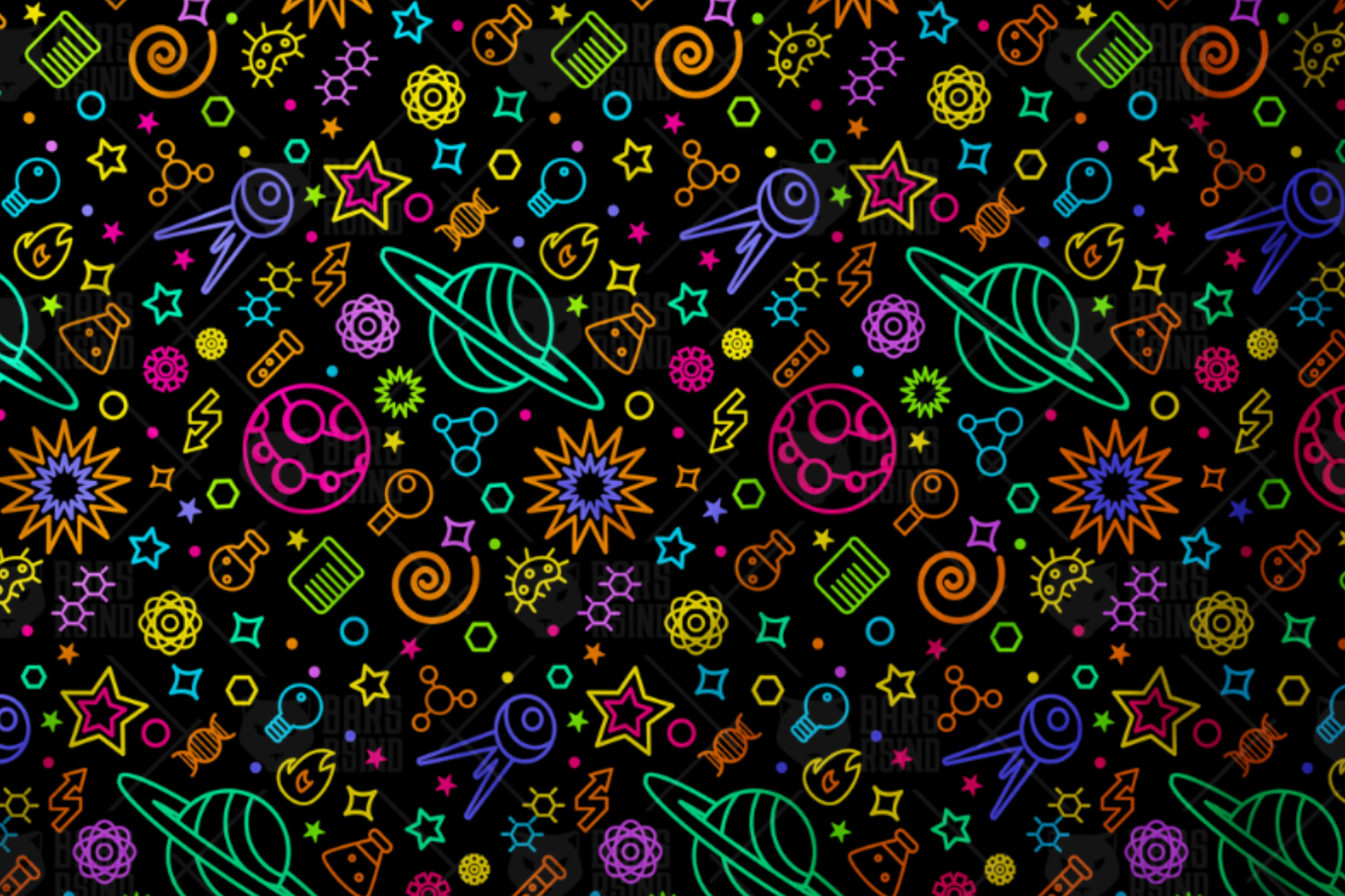 Neon Cosmos Seamless Pattern Graphic by barsrsind · Creative Fabrica