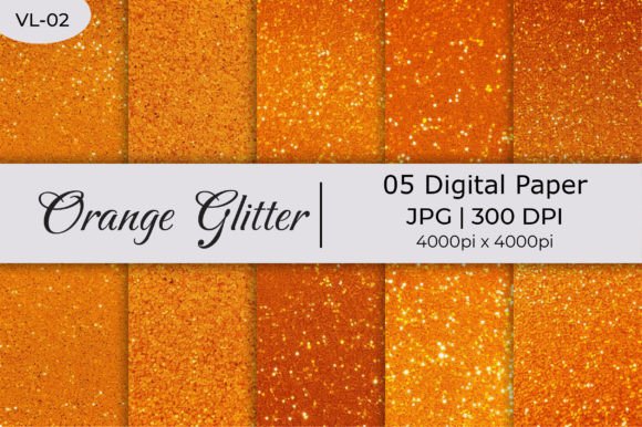 Orange Glitter Shiny Paper Backgrounds