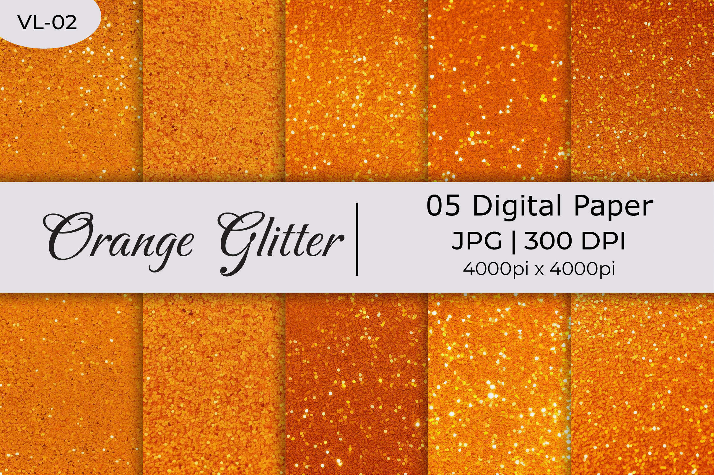 Orange Glitter Shiny Paper Backgrounds