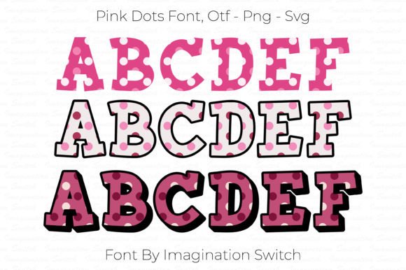 Pink Dots Font PNG with transparent background - Preview 1