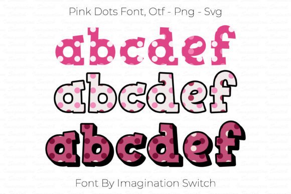 Pink Dots Font PNG with transparent background - Preview 2