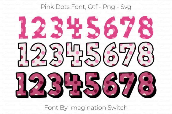 Pink Dots Font PNG with transparent background - Preview 3