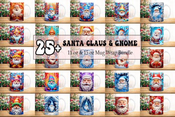 Santa & Gnome Christmas Mug Wrap Bundle