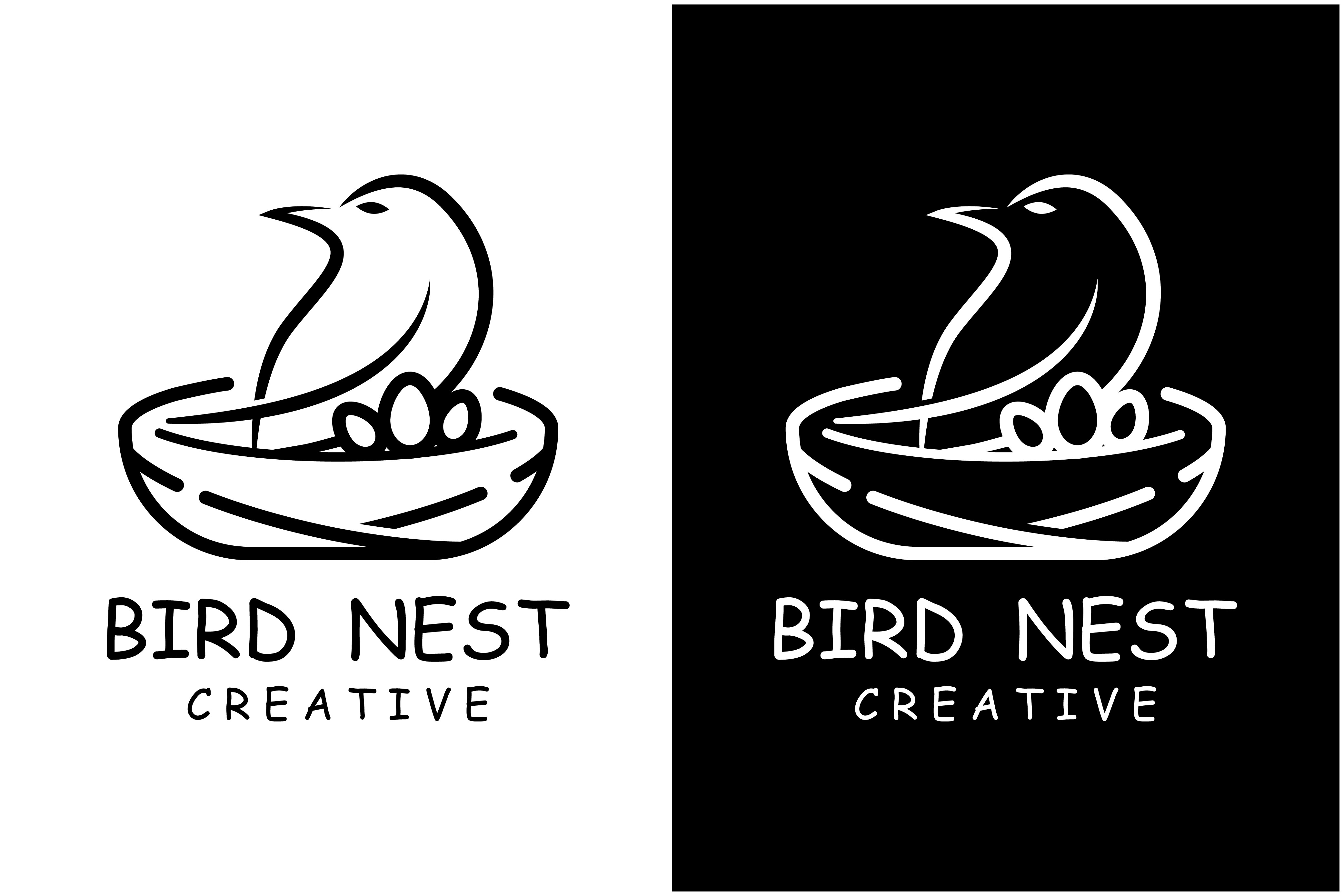 Bird and Nest Logo Vector