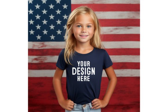 4th of July Kids Tshirt Mockup-Patriotic Graphic Baby & Kids Clothing By BestMockupStore