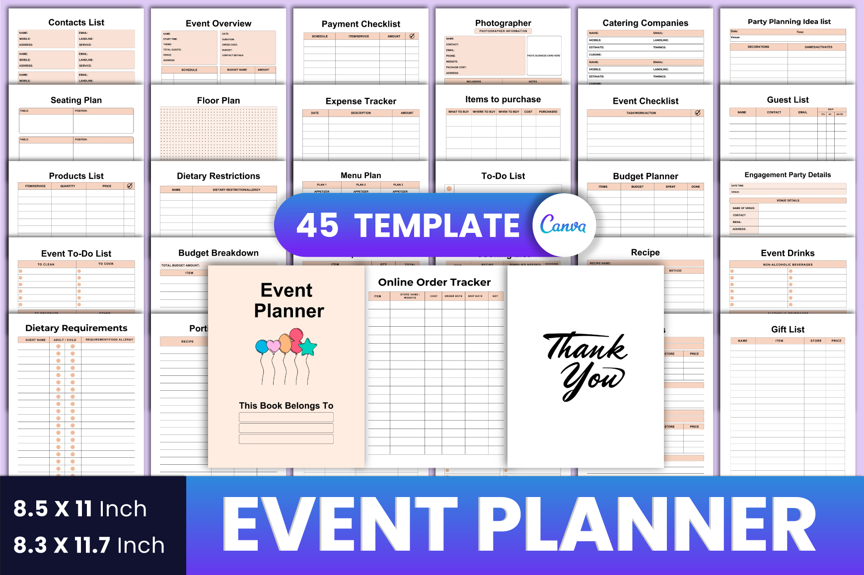 Event Planner Canva KDP Interior Graphic by munjixpro · Creative Fabrica