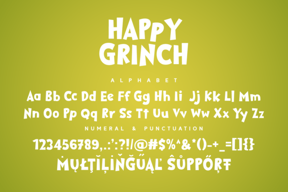 Happy Grinch Font PNG with transparent background - Preview 3