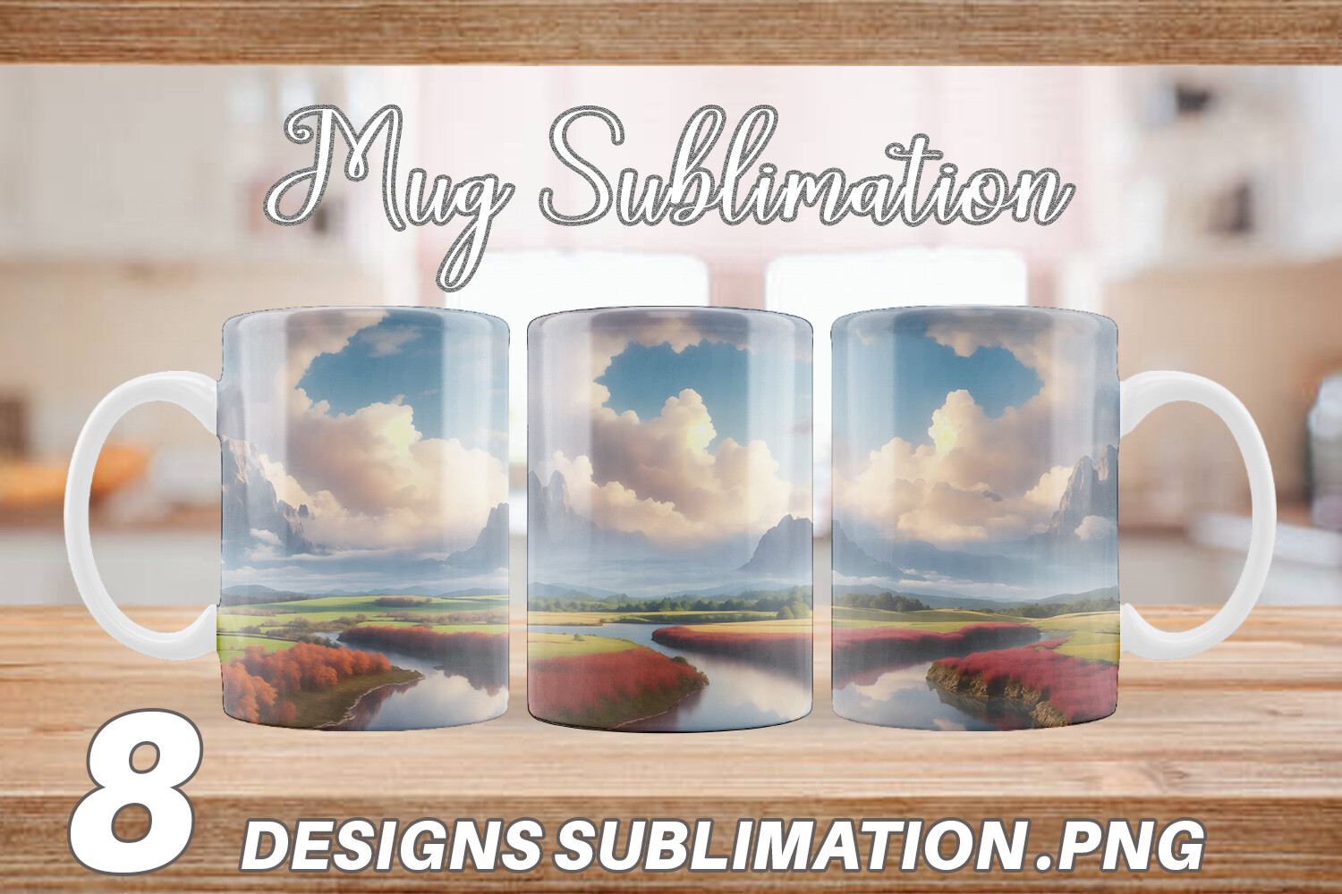 Mug Wrap Mountain Landscape Graphic by Artnoy · Creative Fabrica