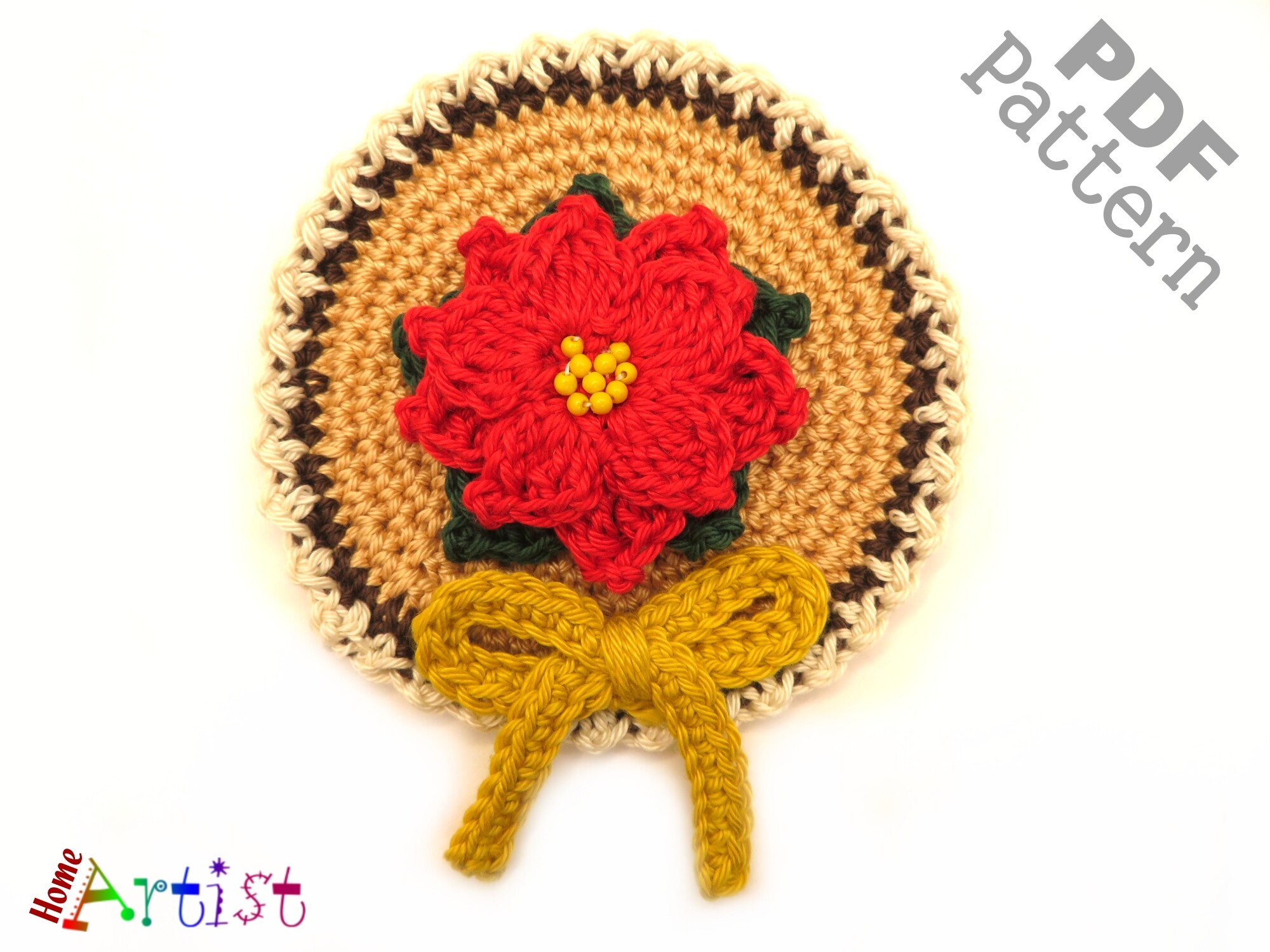 Poinsettia Crochet Patch