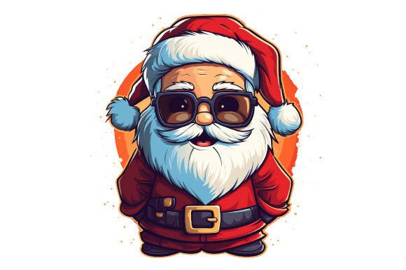 Stylish Santa Claus with Sunglas Clipart