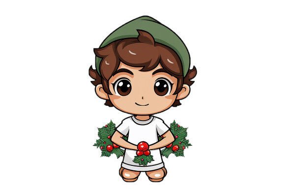 Cute Elf Christmas Digital Clipart