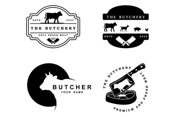 Set of Creative Butcher Logo Vector