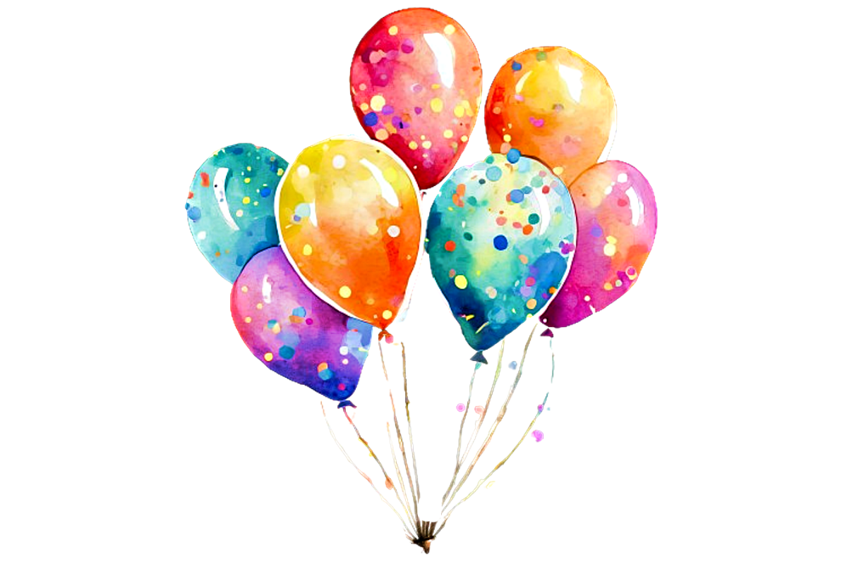 Birthday Ballons PNG Graphic