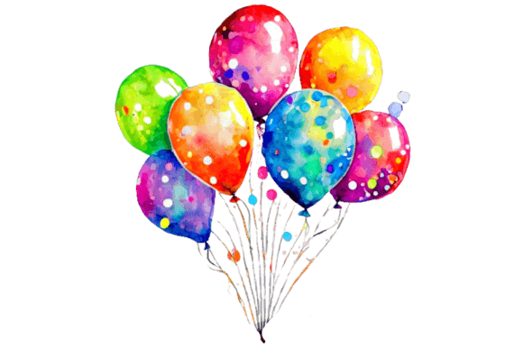 Birthday Balloons Png Graphic