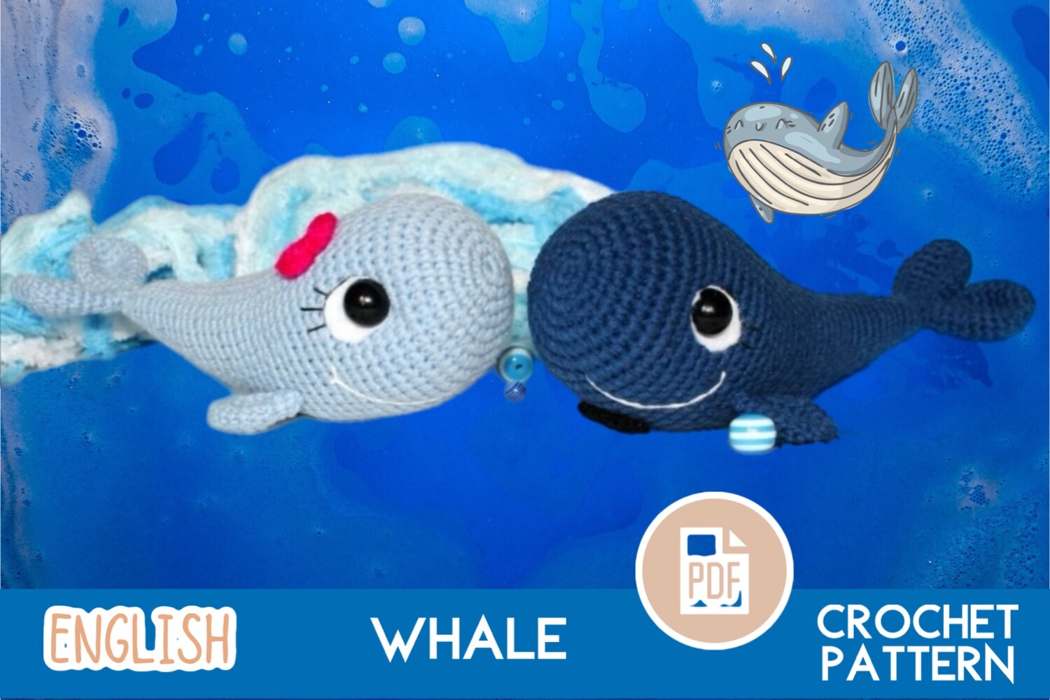 Crochet Whale / Teddy Toy Pattern PDF