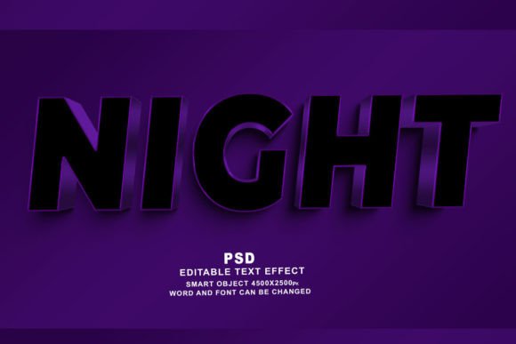 Night PSD 3D Editable Text Effect Graphic Layer Styles By TrueVector