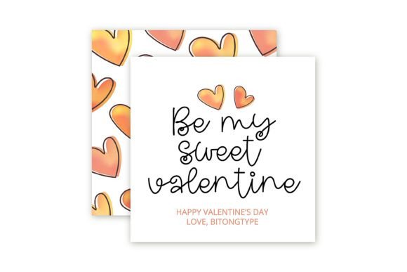 Peach Valentine Font PNG with transparent background - Preview 1