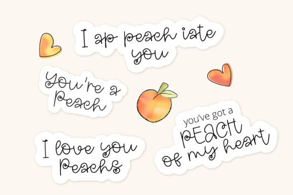 Peach Valentine Font PNG with transparent background - Preview 4