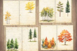 Vintage Forest Trees Junk Journal Paper Graphic by NiftyCraftyHouse ...