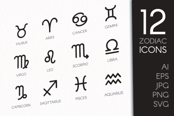 Zodiac Icons Set Afbeelding Iconen Door barsrsind