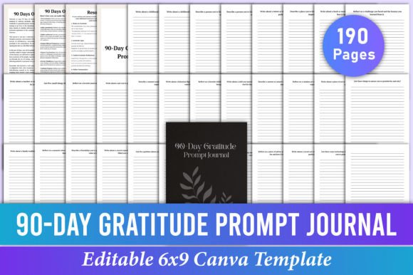 90-Day Gratitude Prompt Journal Kdp