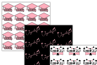 Baby Pink and Black Graduation Papers Graphic by lam designs · Creative ...