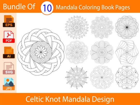 Bundle of 10 Celtic Knot Mandala Design