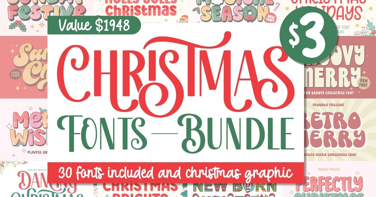 Christmas Font and Graphics Bundle - photo 1