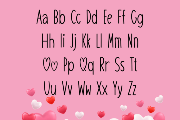 Cute Valentine Font PNG with transparent background - Preview 3