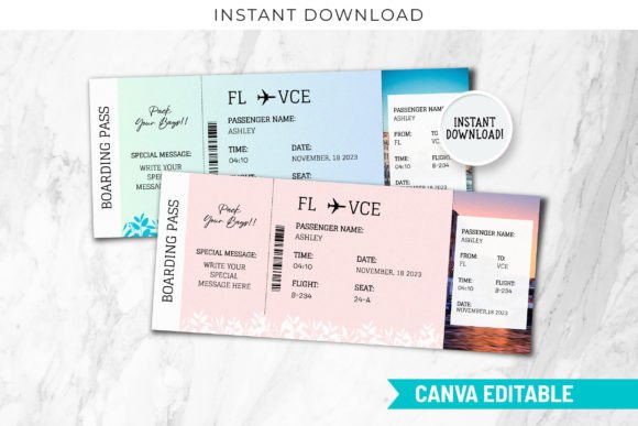 Editable Boarding Pass Venice Templates