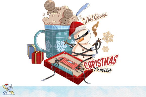 Hot Cocoa Snowman Christmas Movies Gráfico Artesanato Por Dori Story