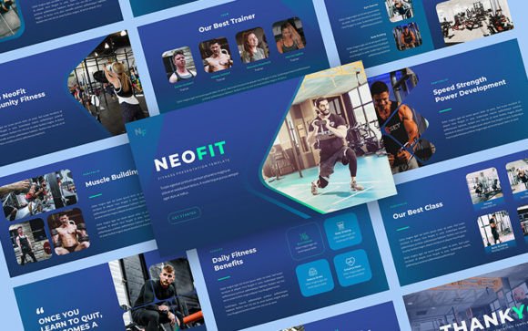 Preview of NeoFit-Fitness PowerPoint Template sports presentation template