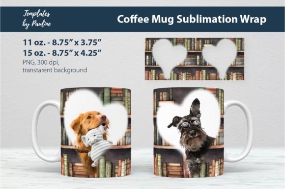 Old Books Photo Mug Wrap Template Graphics