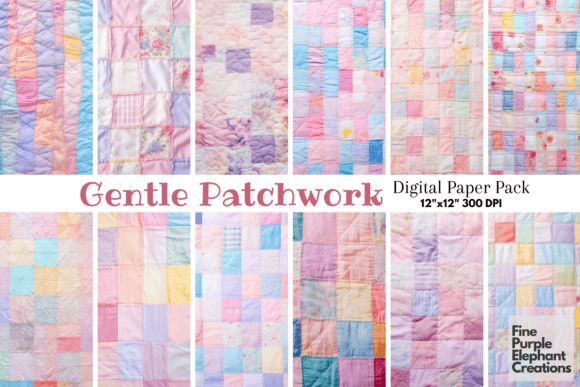 Pastel Patchwork Quilt Fabric Texture