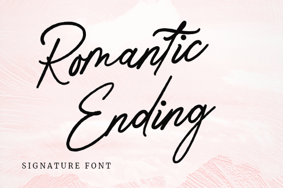 Romantic Ending Fontes Script Fonte Por Muwatta Studio