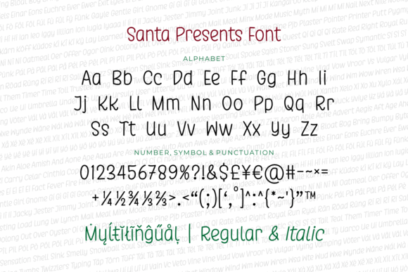 Santa Presents Font PNG with transparent background - Preview 4