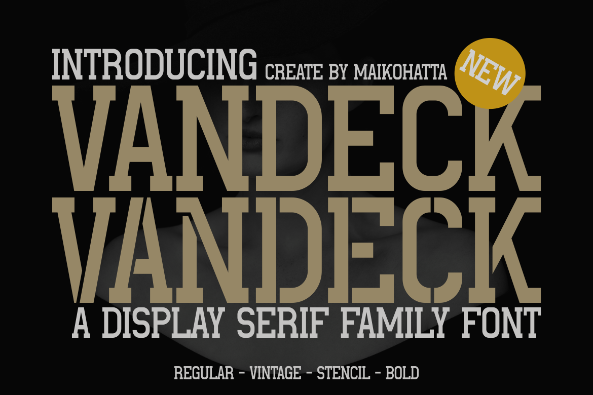 Vandeck preview, serif font for gift tag text